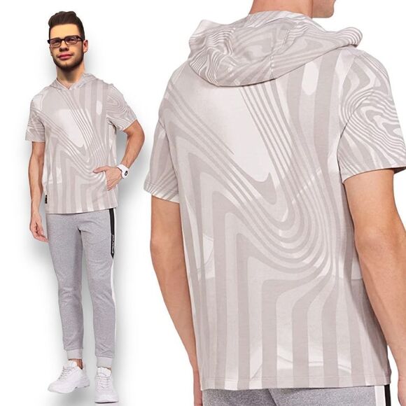 Nike Yoga Dri-fit A.I.R. Robbie Simon Training Hoodie S/S New Men’s Small Tan - Picture 1 of 16